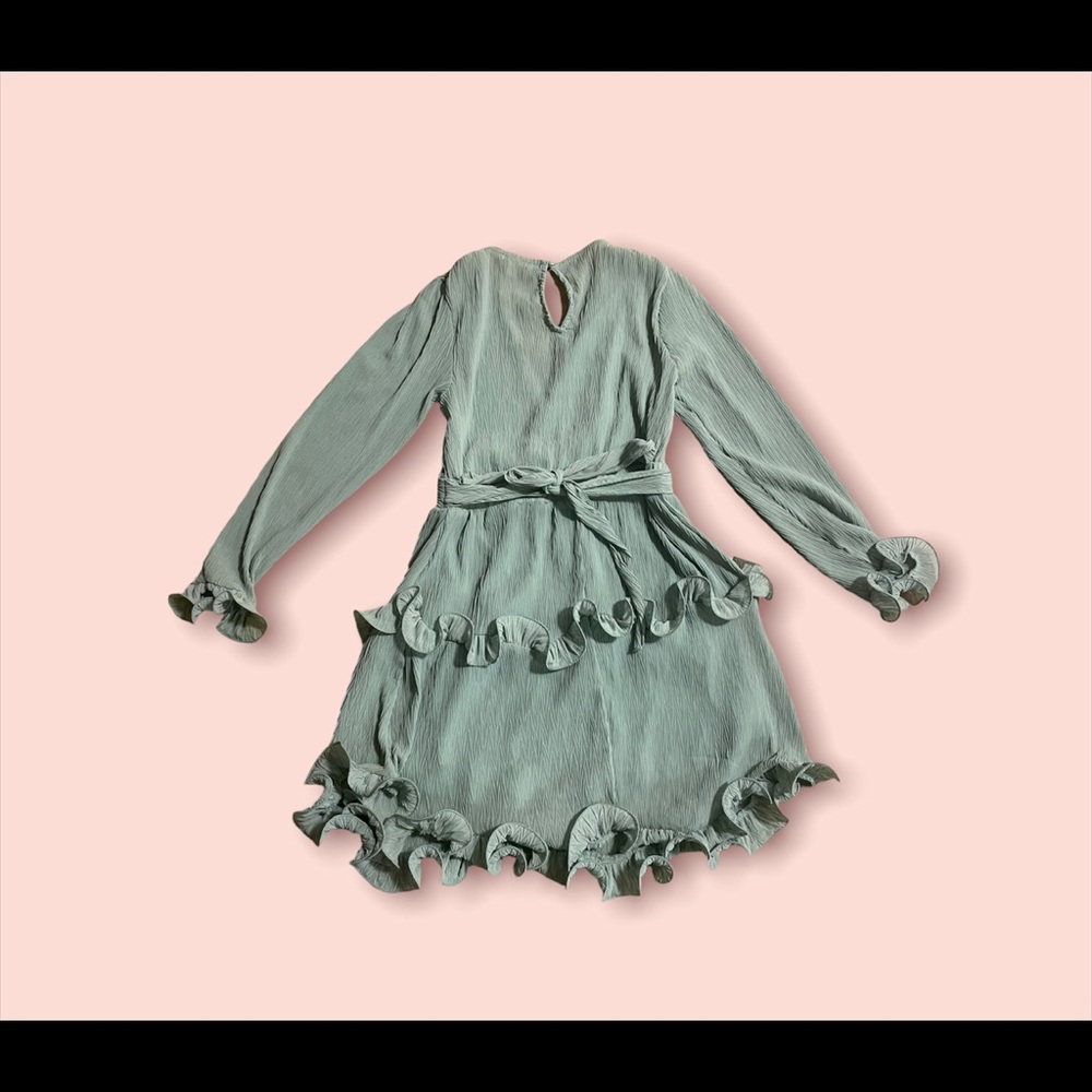 Ruffle Dress: mint green. Size S. - Picture 4 of 4